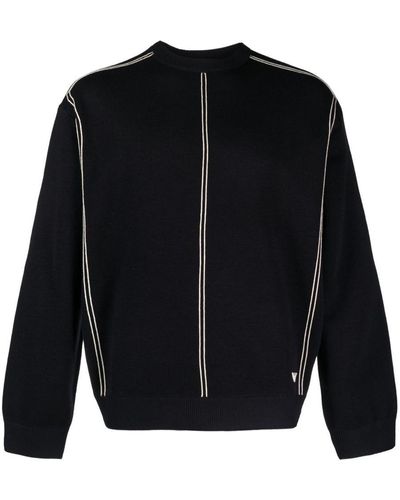 Emporio Armani Logo Wool Blend Sweater - Black