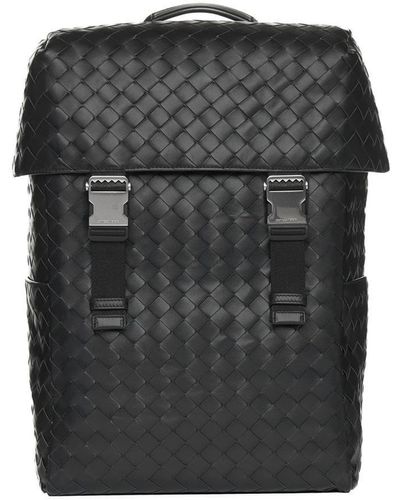 Bottega Veneta Intrecciato Leather Backpack - Black