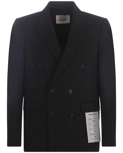 Amaranto Double-breasted Jacket - Black
