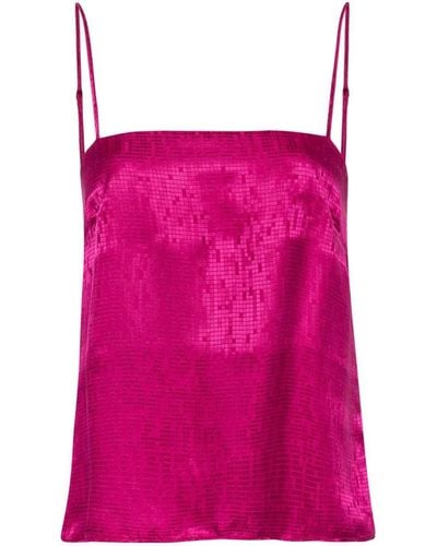 Forte Forte Fluid Jacquard Strappy Top - Pink