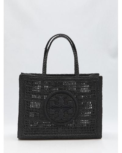 Tory Burch Ella Hand-Crocheted Large Tote Bag - Black