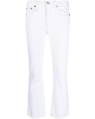 R13 Flared Cropped Jeans - White