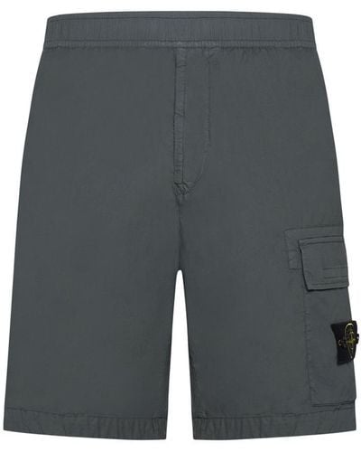 Stone Island Comfort-fit Cotton Shorts - Grey