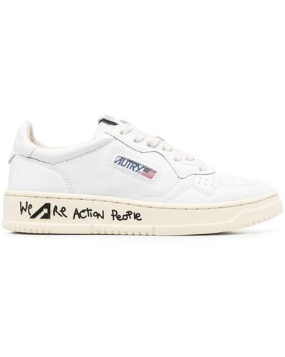 Autry Men Medalist Low Leather Sneakers - White