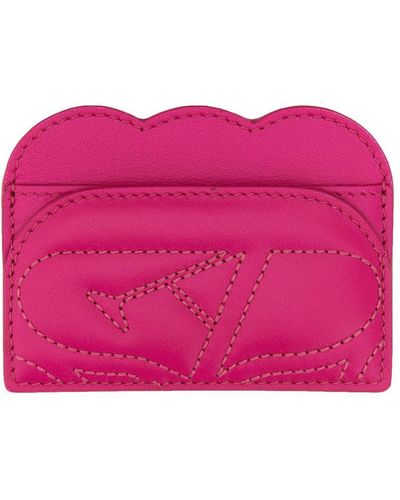 Alexander McQueen Leather Card Holder - Pink