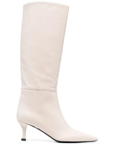 Proenza Schouler Square-toe Leather Boots - White