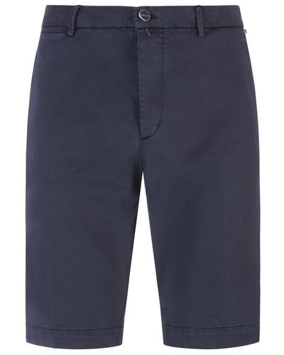 Kiton Dark Cotton Blend Bermuda Shorts - Blue