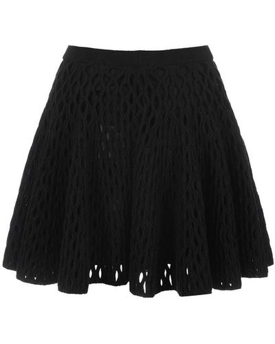 Alaïa Skater Cage Skirt In Knit - Black