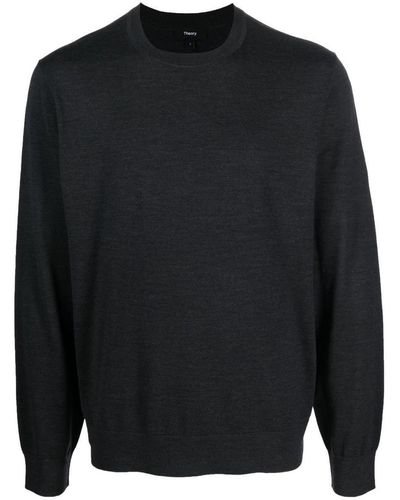 Theory Crew-neck Pullover Sweater - Blue