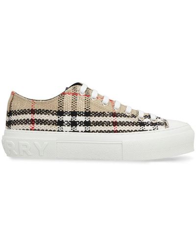 Burberry Check Wool Sneaker - Natural