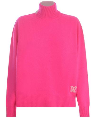 DSquared² Turtleneck Sweater "two-tone" - Pink