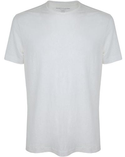 Majestic Filatures Short Sleeves Crew Neck T-shirt Clothing - White