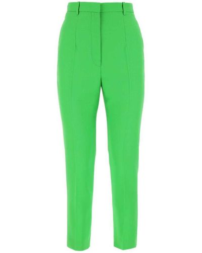 Alexander McQueen Wool Cigarette Trousers - Green