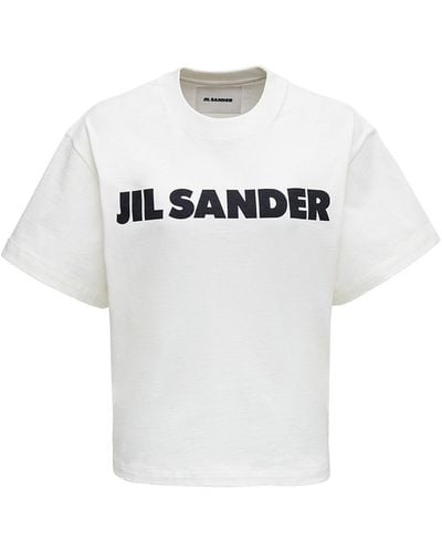 Jil Sander Cotton T-Shirt With Logo Print - White