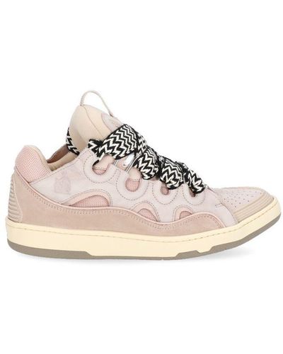 Lanvin Curb Leather Sneakers - Pink