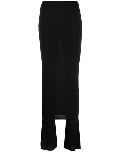 Alaïa Fluid Long Skirt - Black