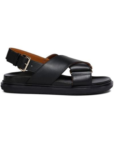 Marni Fussbett Leather Sandal - Black