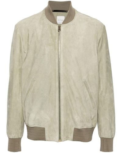 Paul Smith Suede Bomber Jacket - Natural