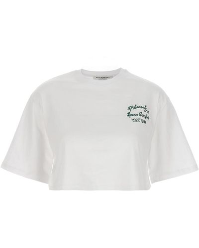 Philosophy Di Lorenzo Serafini Logo Print Cropped T-shirt - White