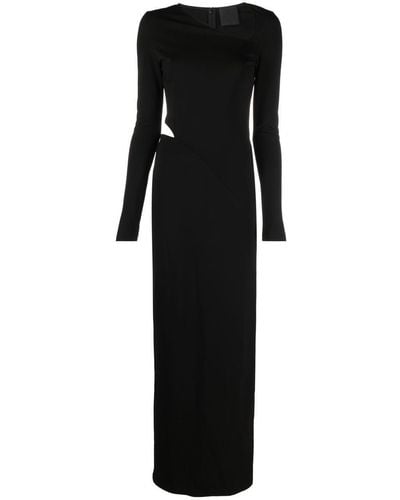 Givenchy Asymmetric-neck Side-slit Dress - Black