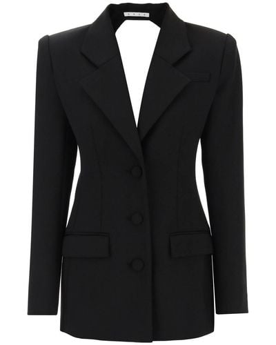 Area Blazer Dress With Cut Out And Crystals - Black