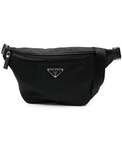 Prada Re-nylon Enamel-logo Belt Bag - Black