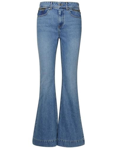 Stella McCartney 'falabella Chain' Light Blue Cotton Jeans