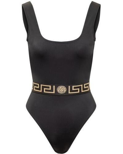 Versace Greca-print Swimsuit - Black
