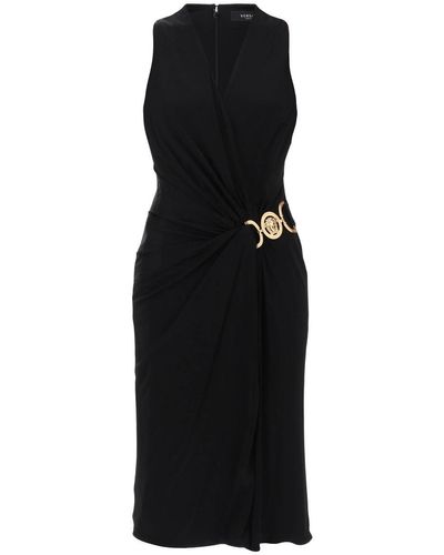 Versace Short Jersey Draped Dress - Black