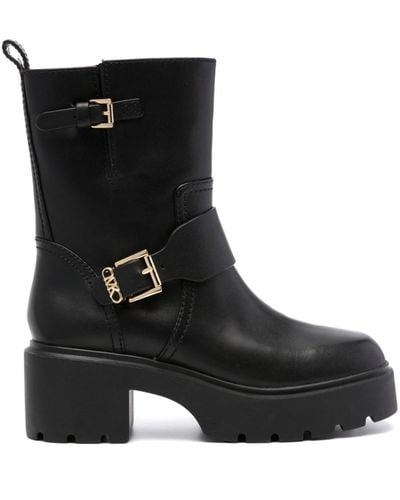 Michael Kors Perry Leather Ankle Boots - Black