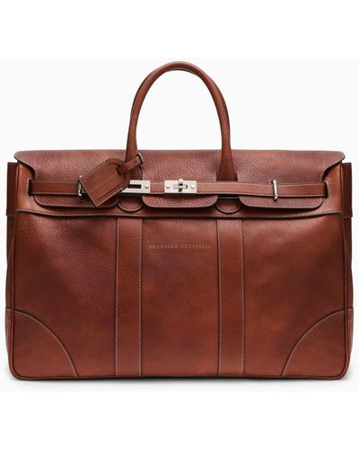 Brunello Cucinelli Weekender Country Copper-Coloured Bag
