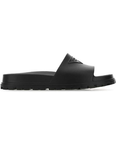 Prada Soft Logo Slides - Black