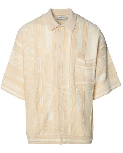 Laneus Ivory Cotton Polo Shirt - Natural