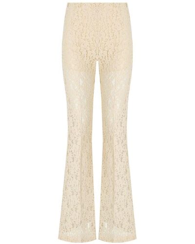 Twin Set Macramé Flare Pants - Natural