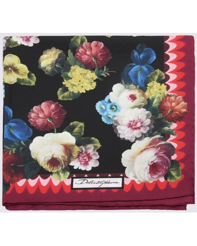 Dolce & Gabbana Nocturnal Flower Silk Scarf - Multicolor