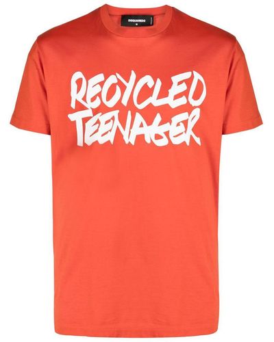 DSquared² Graphic-print Cotton T-shirt - Orange