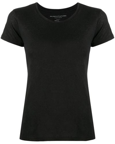 Majestic Filatures Short Sleeve Round Neck T-Shirt - Black