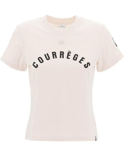 Courreges "Ac Straight T-Shirt With Print - Pink