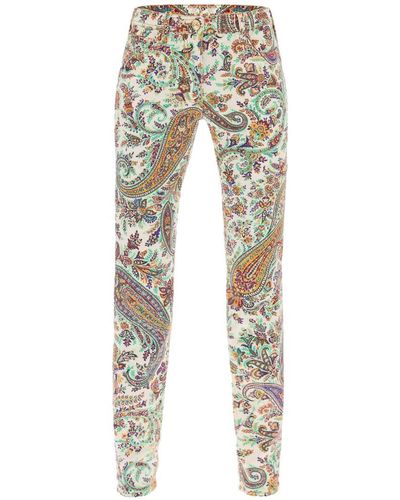 Etro Paisley Putterned Jeans - Metallic