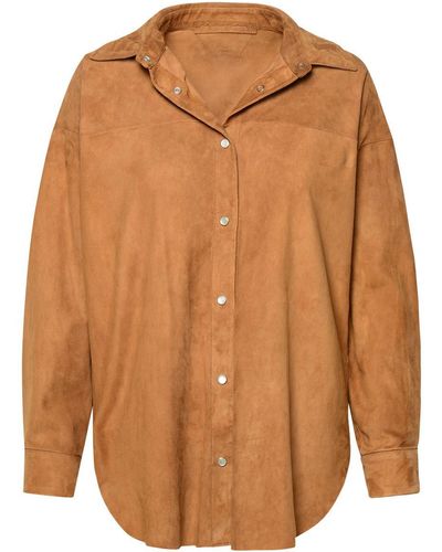 Salvatore Santoro Leather Shirt - Brown
