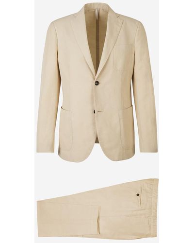Incotex Plain Linen Suit - Natural