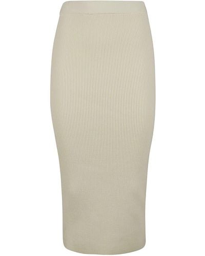 Michael Kors High Waisted Knitted Skirt - White