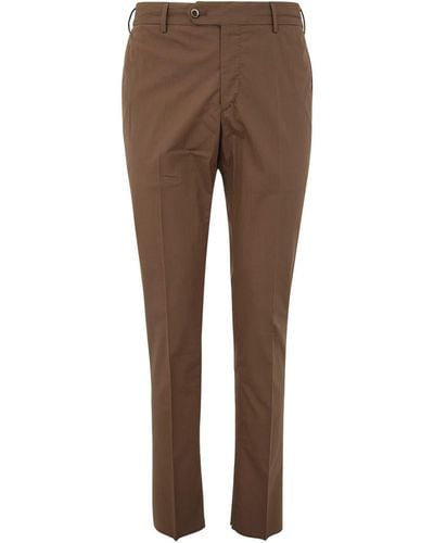 PT01 Seersucker Pants With Drawstring - Brown
