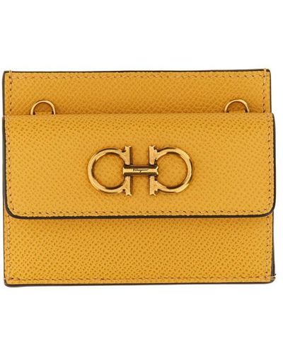Ferragamo Wallet With Shoulder Strap - Yellow