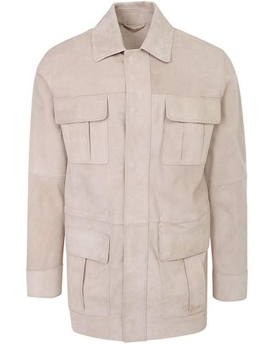 DESA NINETEENSEVENTYTWO Suede Sahariana Jacket Clothing - White