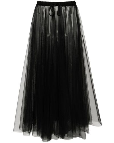 Forte Forte Chic Tulle Skirt With Jersey Coulotte - Black
