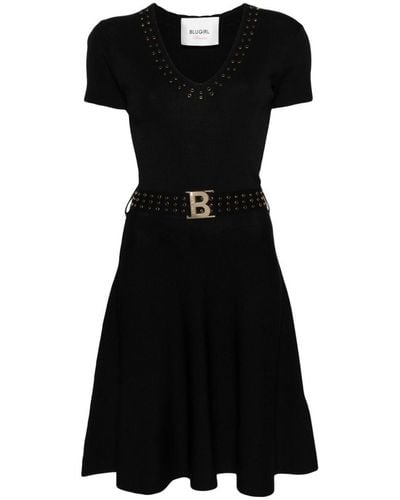 Blumarine Logo Plaque Dress - Black