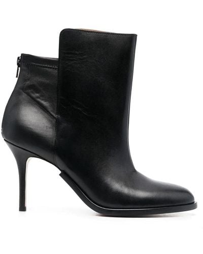 MM6 by Maison Martin Margiela Round Toe Ankle Boots - Black
