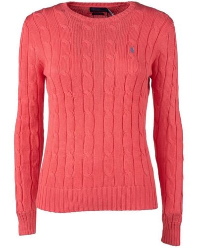 Ralph Lauren Plaited Cotton Crewneck Pullover - Pink