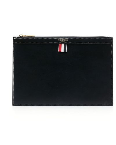 Thom Browne Smalle Leather Document Case - Black